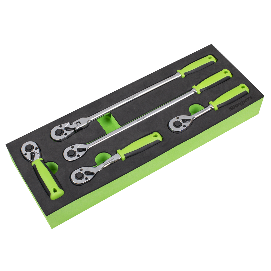 S01290 Ratchet Wrench Set 1/4"Sq 5pc Drive Flip Reverse