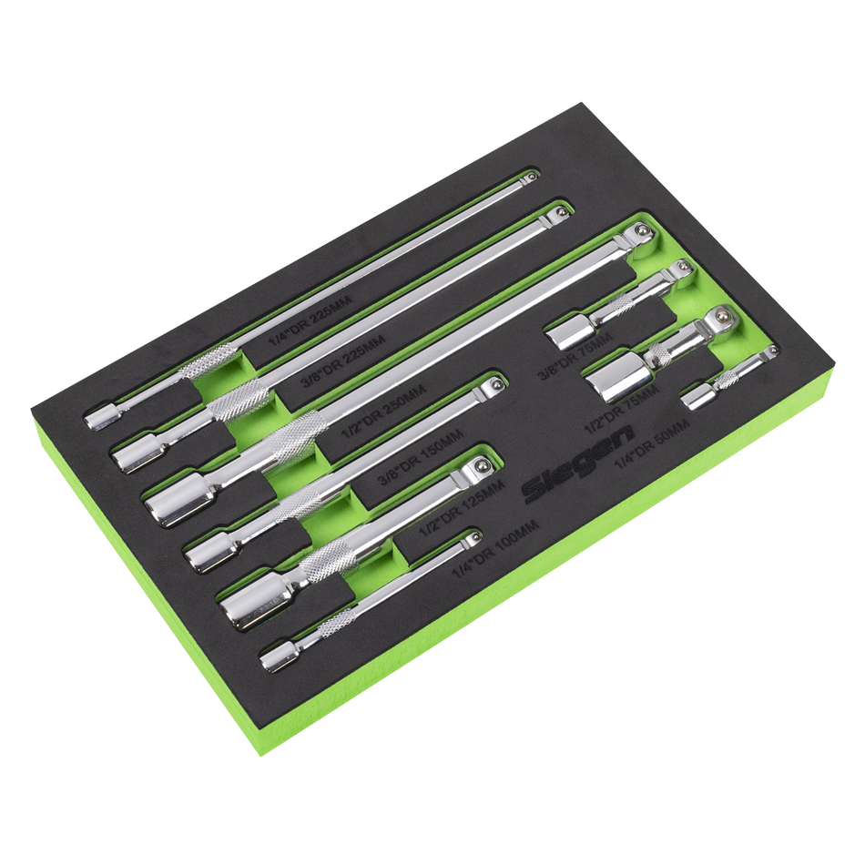 S01292 Extension Bar Set 1/4" 3/8" & 1/2"Sq Drive 9pc