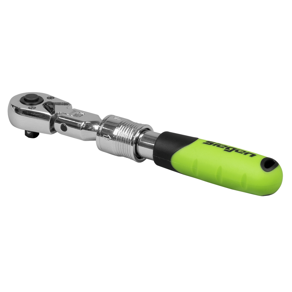 S01294 Siegen Extendable Flexi-Head Ratchet Wrench 1/4"Sq Drive