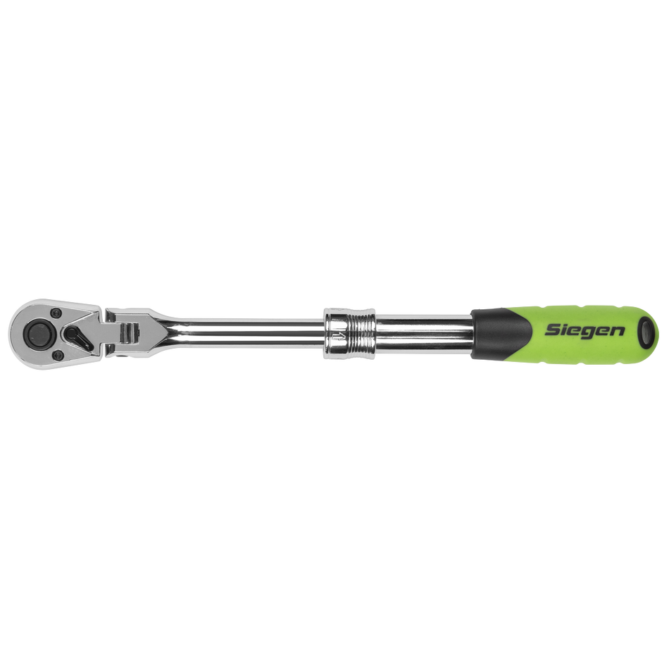 S01295 Siegen Extendable Flexi-Head Ratchet Wrench 3/8"Sq Drive