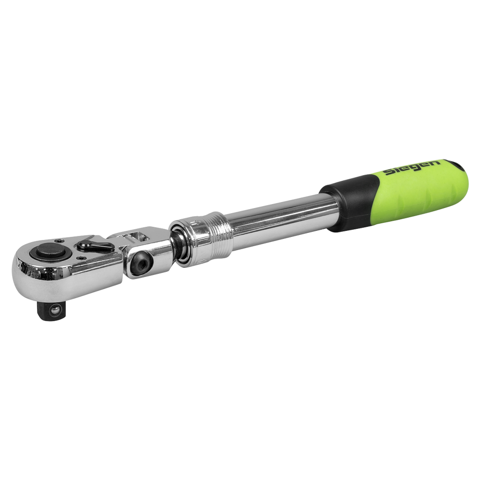 S01296 Siegen Extendable Flexi-Head Ratchet Wrench 1/2"Sq Drive