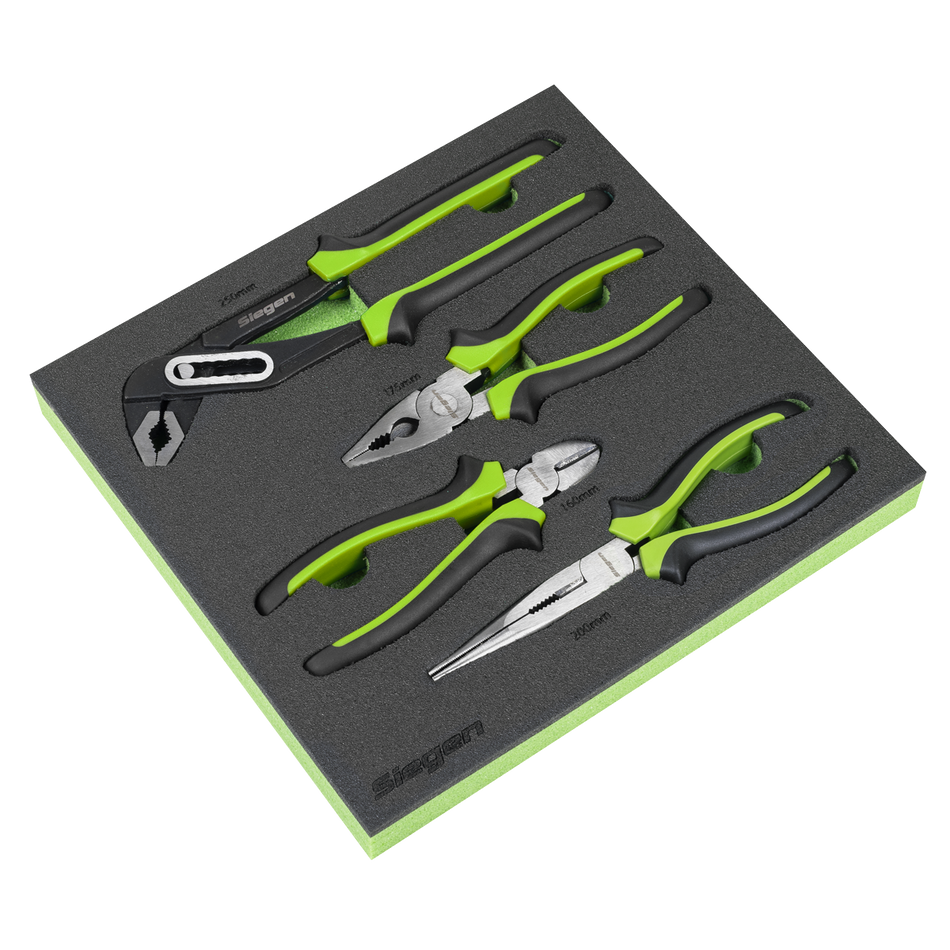 S01298 Siegen Comfort Grip Pliers Set 4pc