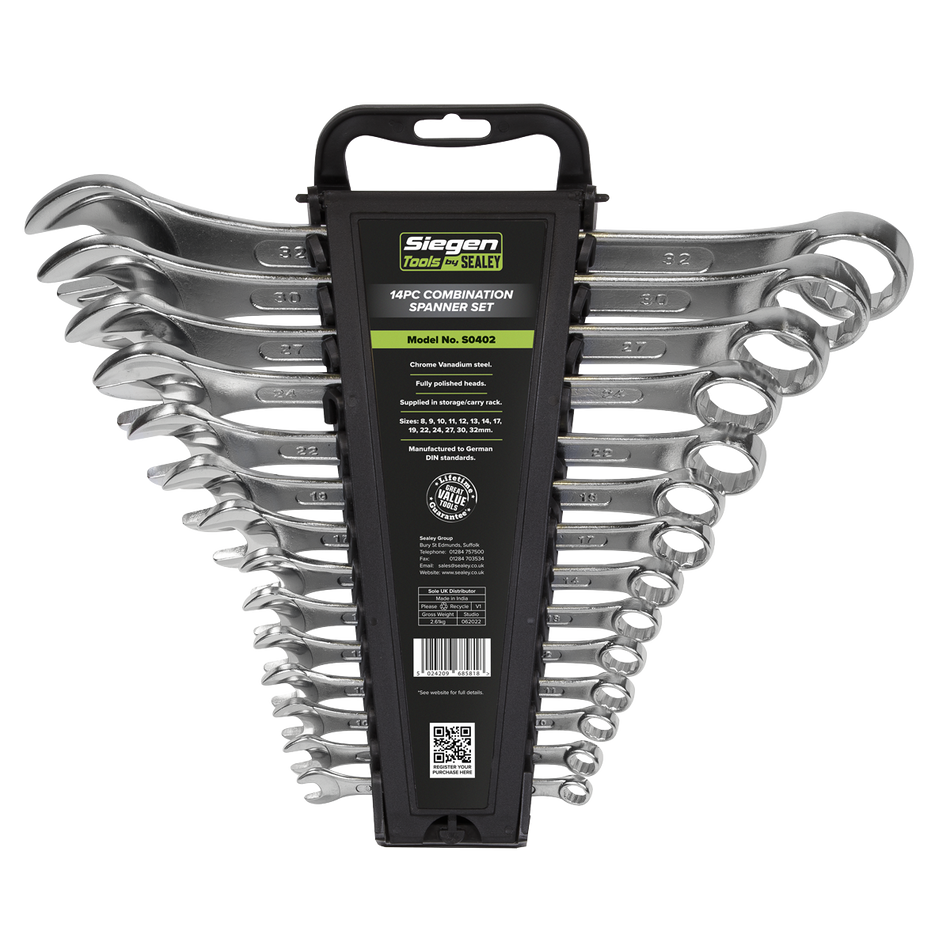 S0402 Siegen Combination Spanner Set 14pc