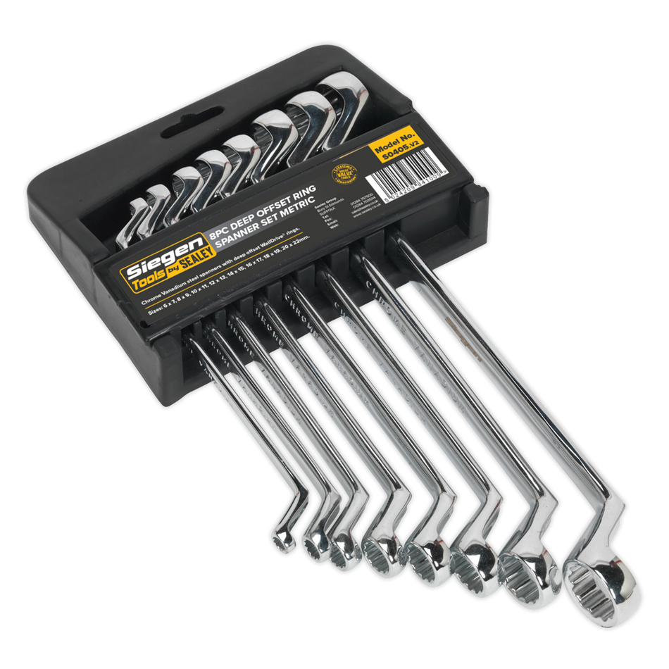 S0405 Siegen Deep Offset Ring Spanner Set 8pc