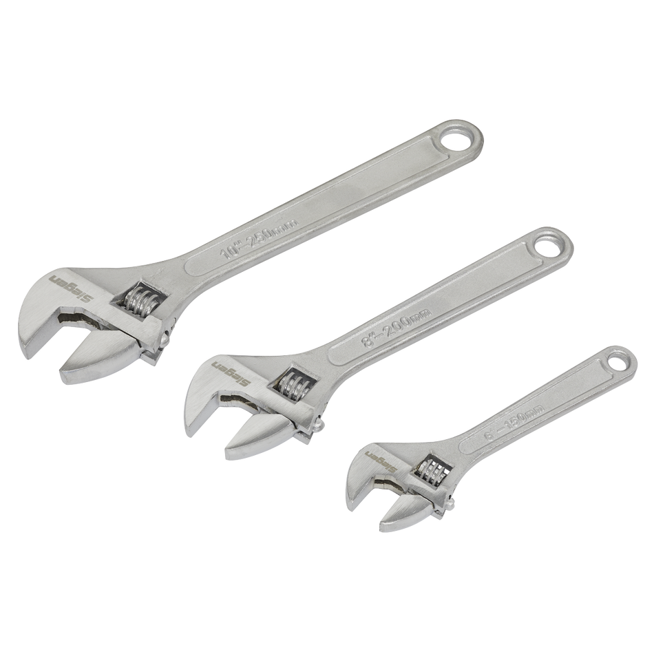 S0448 Siegen Adjustable Wrench Set 3pc