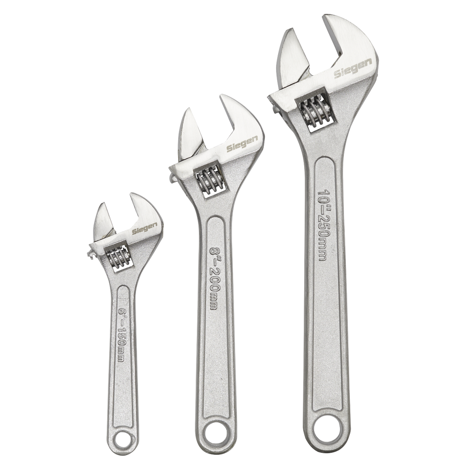 S0448 Siegen Adjustable Wrench Set 3pc