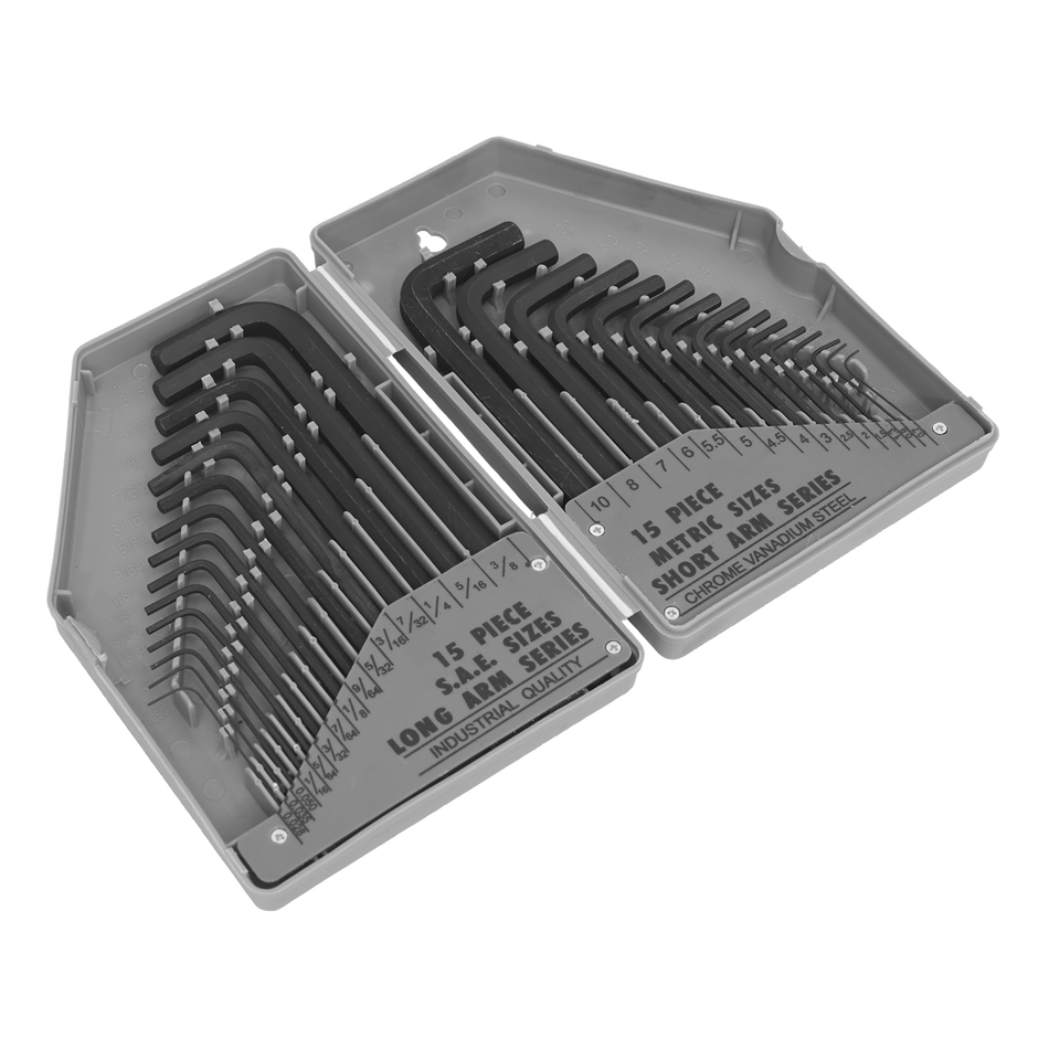 S0484 Siegen Metric/Imperial Long/Short-Arm Hex Key Set 30pc