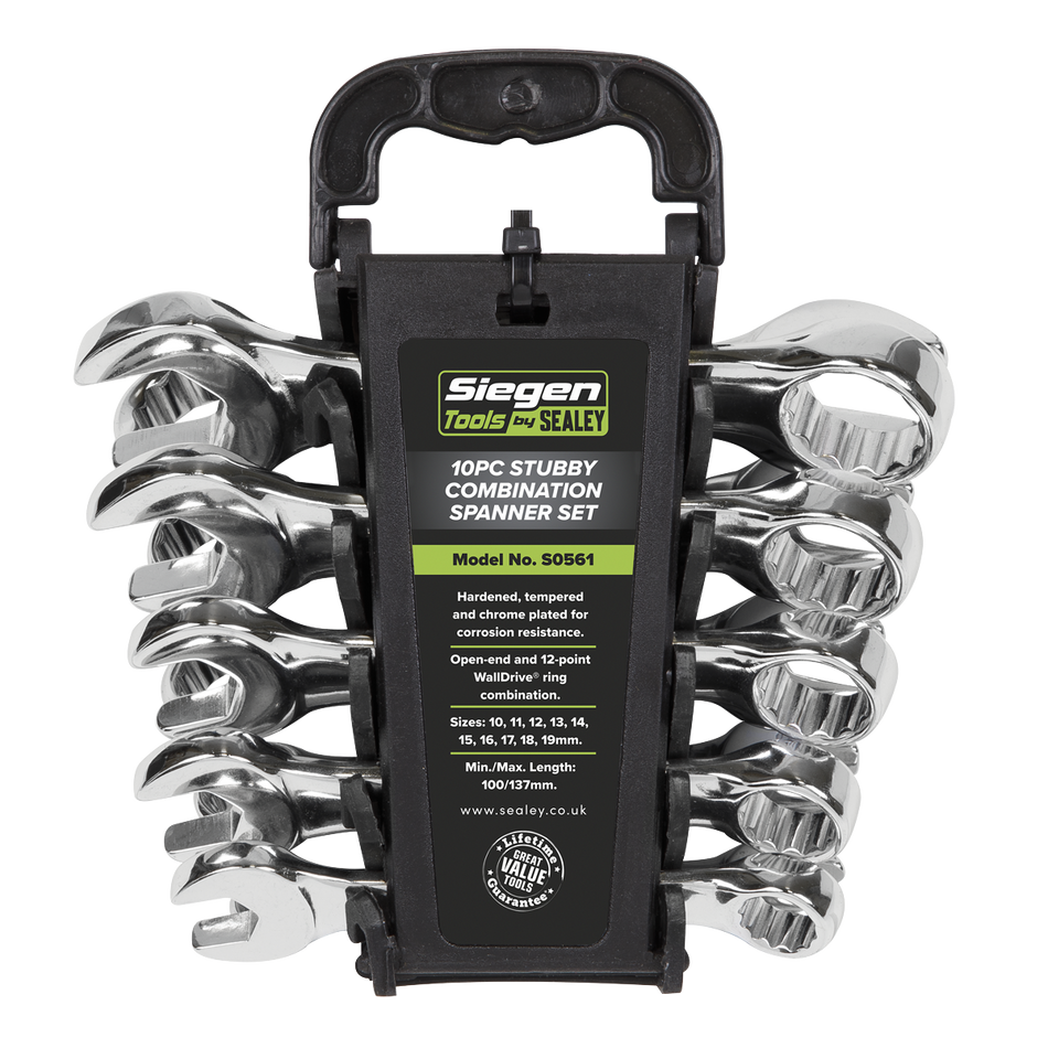 S0561 Siegen Stubby Combination Spanner Set 10pc