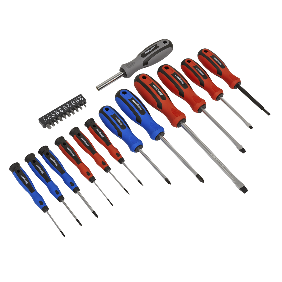 S0598 Siegen Soft Grip Screwdriver & Bit Set 23pc