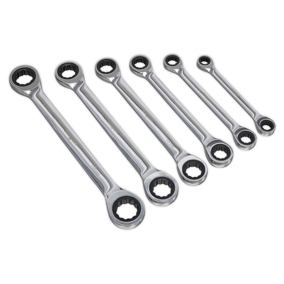 S0636 Siegen Double End Ratchet Ring Spanner Set 6pc
