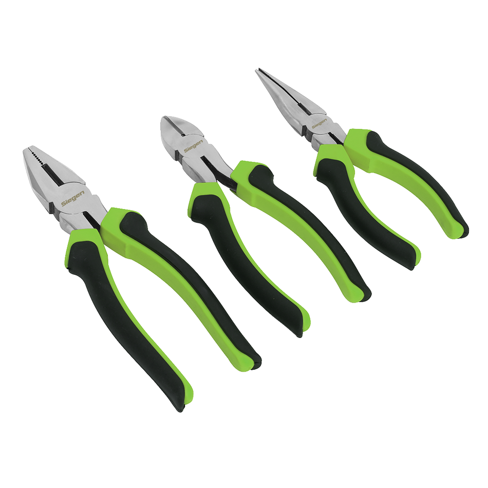S0645 Siegen Comfort Grip Pliers Set 3pc