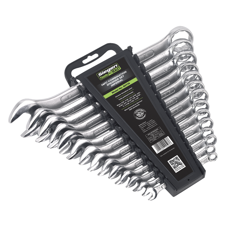S0714 Siegen Imperial Combination Spanner Set 14pc
