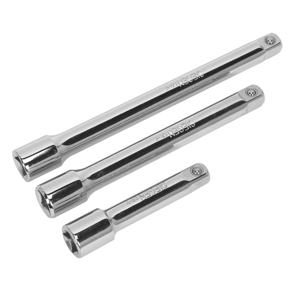 S0719 Siegen Extension Bar Set 3/8"Sq Drive 3pc
