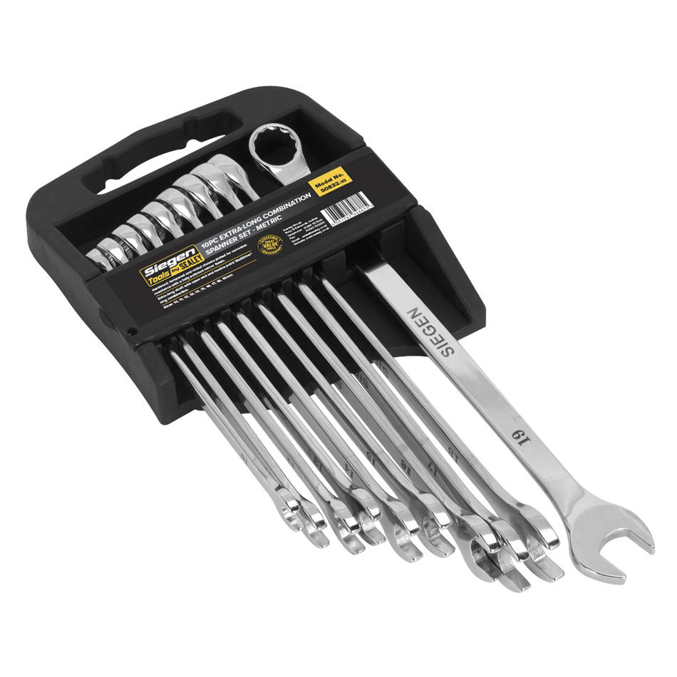 S0832 Siegen Extra-Long Combination Spanner Set 10pc