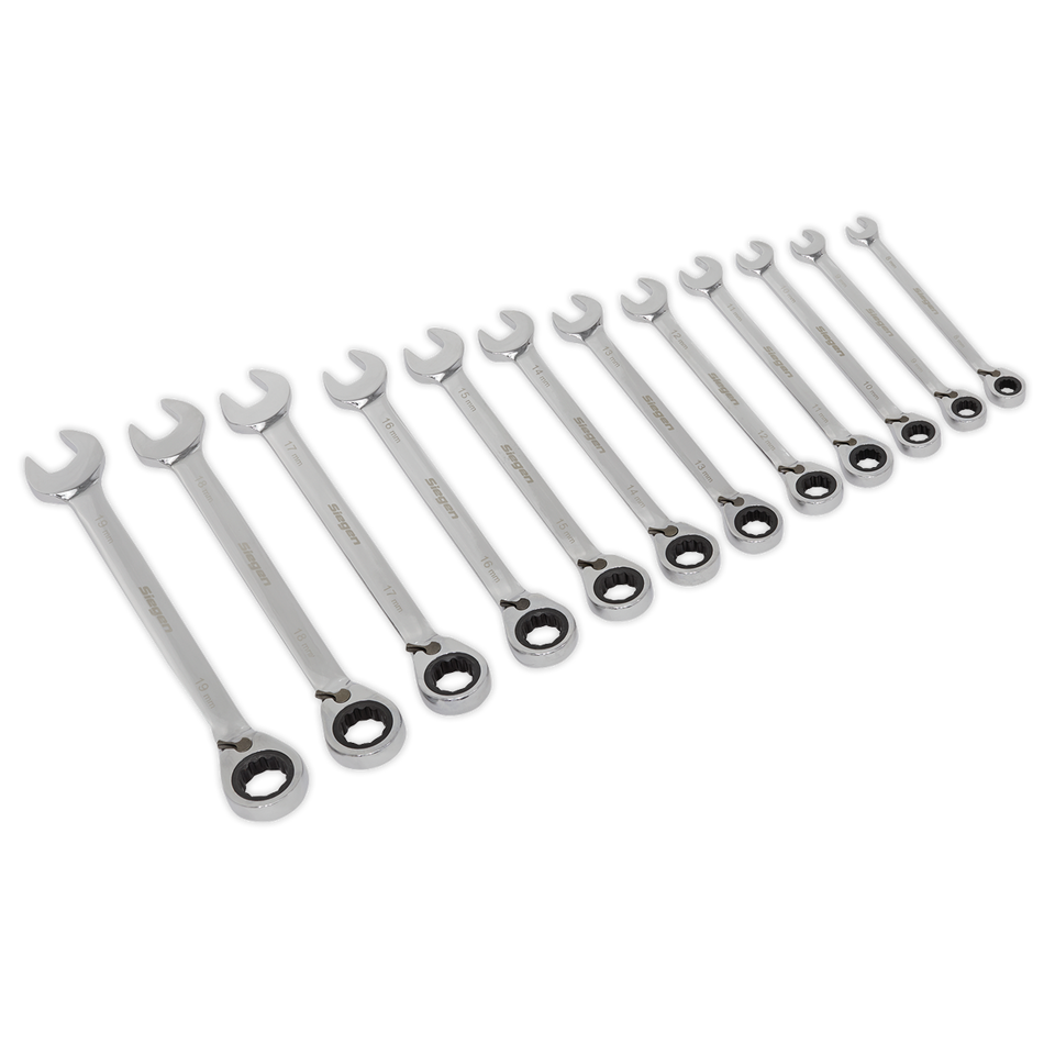 S0840 Siegen Reversible Combination Ratchet Spanner Set 12pc