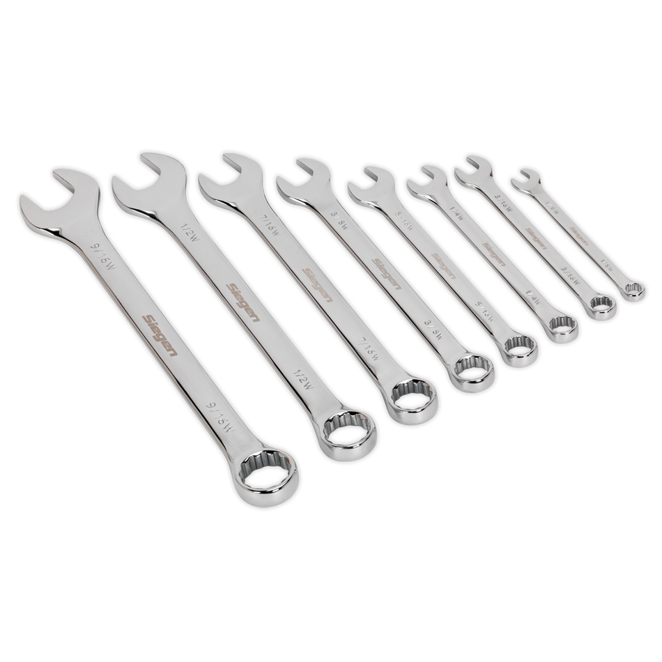 S0870 Siegen Whitworth Combination Spanner Set 8pc