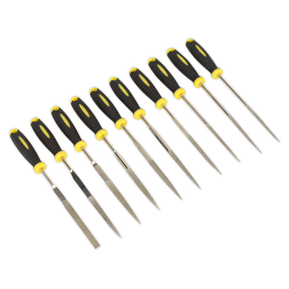 S0896 Siegen Diamond Needle File Set 100mm 10pc