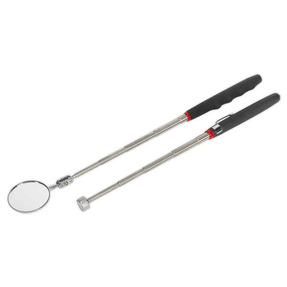 S0940 Siegen Telescopic Magnetic Pick-Up Tool & Inspection Mirror Set 2pc