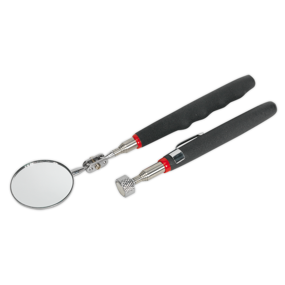 S0940 Siegen Telescopic Magnetic Pick-Up Tool & Inspection Mirror Set 2pc