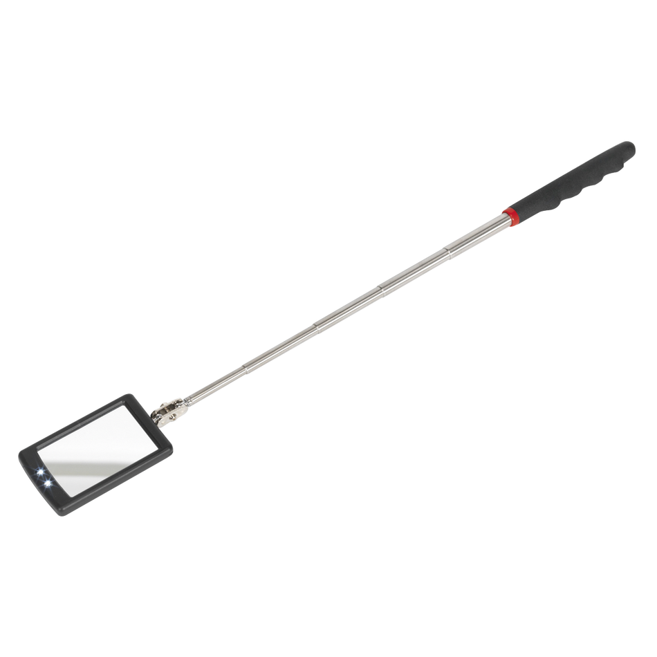 S0948 Siegen Telescopic Inspection Mirror with 2 LEDs 52 x 83mm