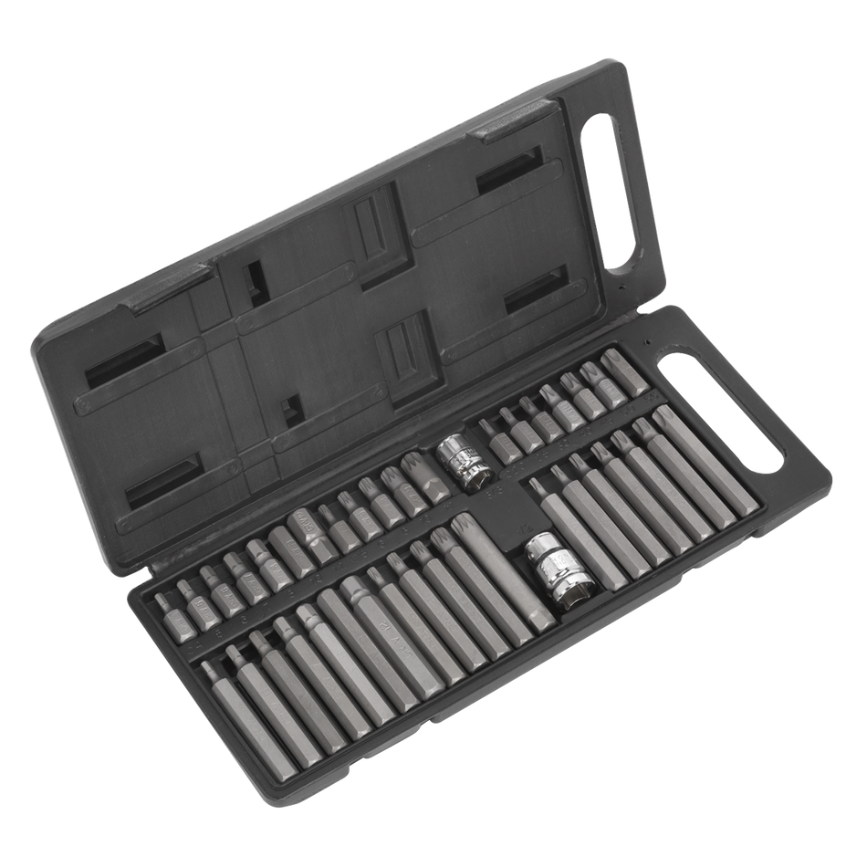 S0982 Siegen TRX-Star/Hex/Spline Bit Set 3/8" & 1/2"Sq Drive 40pc