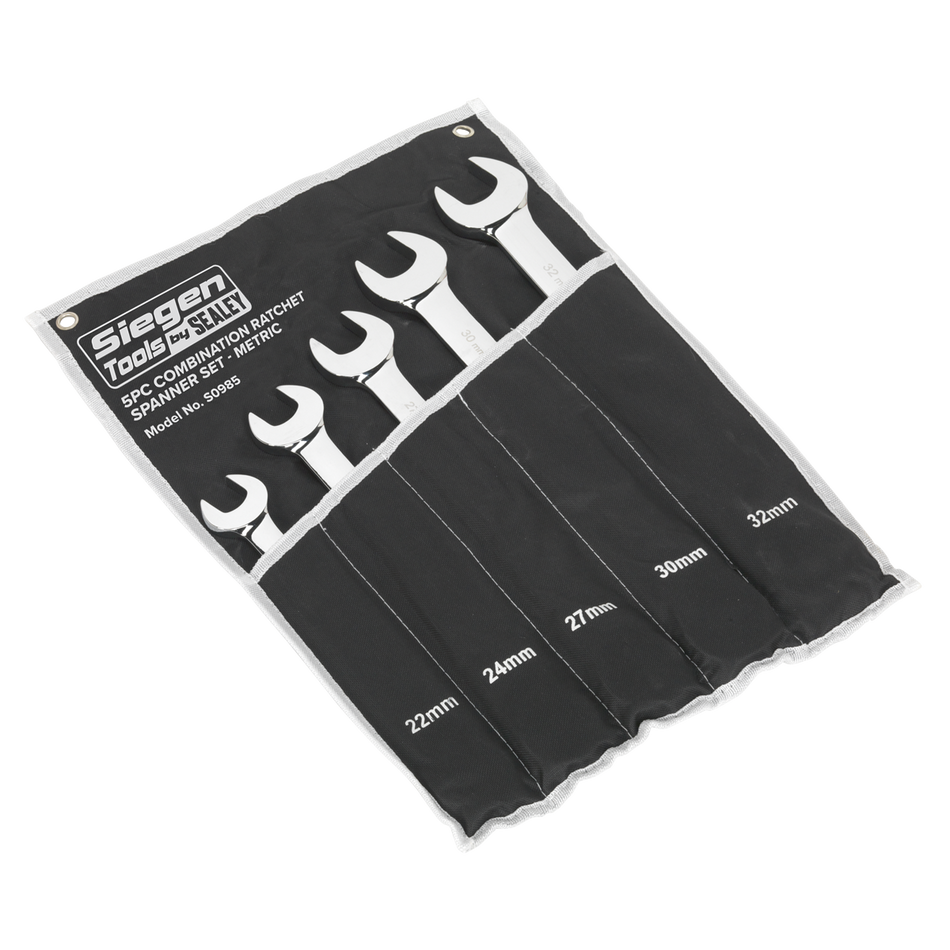 S0985 Siegen Combination Ratchet Spanner Set 5pc