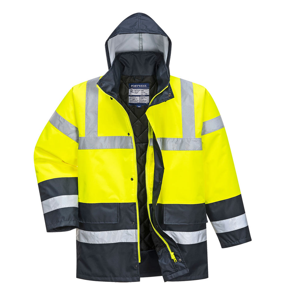 S466 Hi-Vis Contrast Winter Traffic Jacket Yellow 4XL