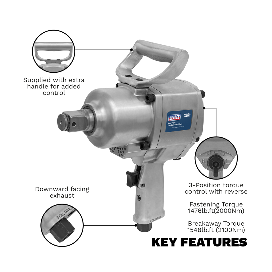 SA297 Twin Hammer Air Impact Wrench 1"Sq Drive