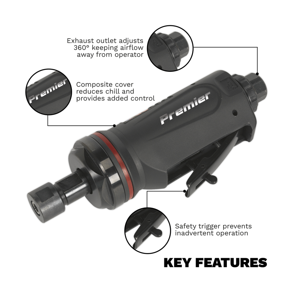 SA654 Premier Straight Maxi Air Die Grinder 6mm