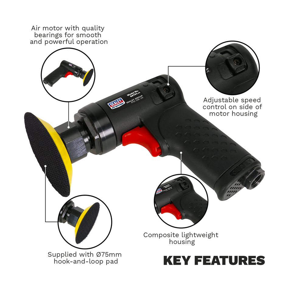 SA721 Premier Composite Mini Air Orbital Sander 75mm