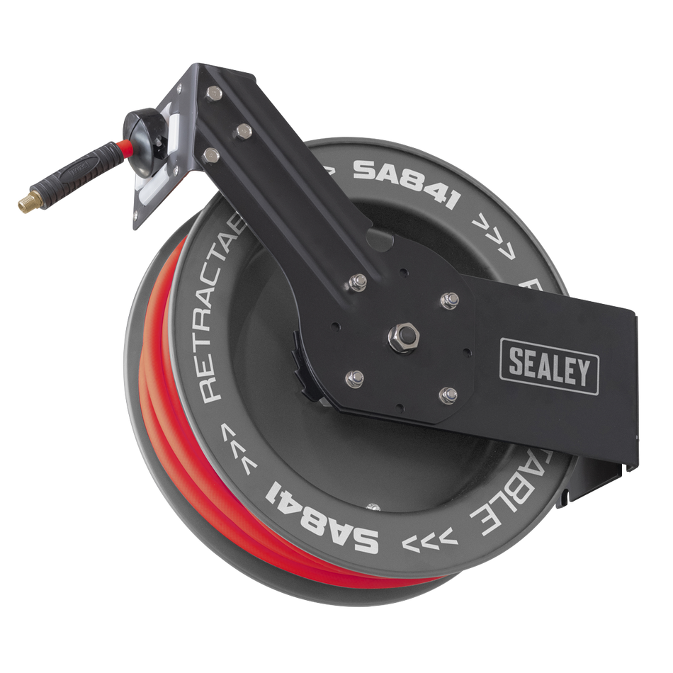 SA841 15m Retractable Rubber Air Hose with Steel Reel 10mm ID