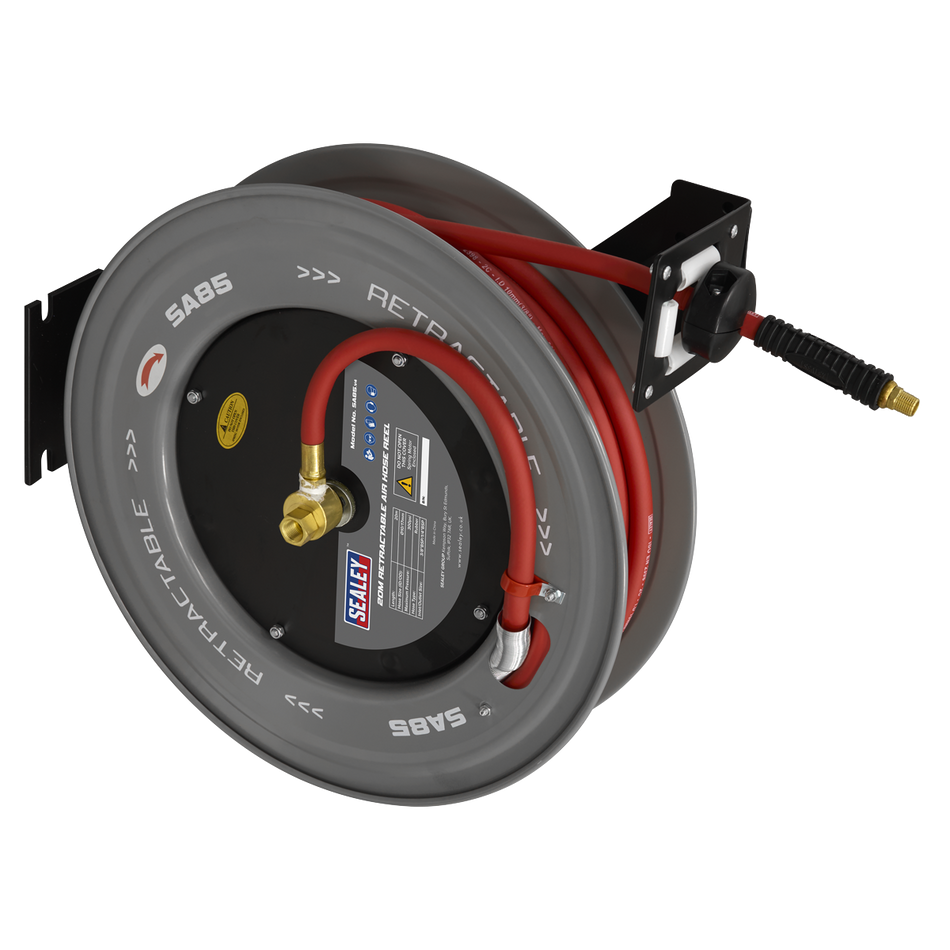 SA85 20m Retractable Rubber Air Hose with Steel Reel 10mm ID