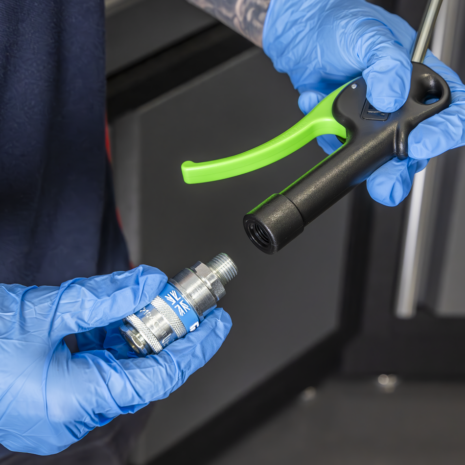 Air Blow Gun with Angled Lance diameter8mm 480mm with 1/4inBSP Air Inlet