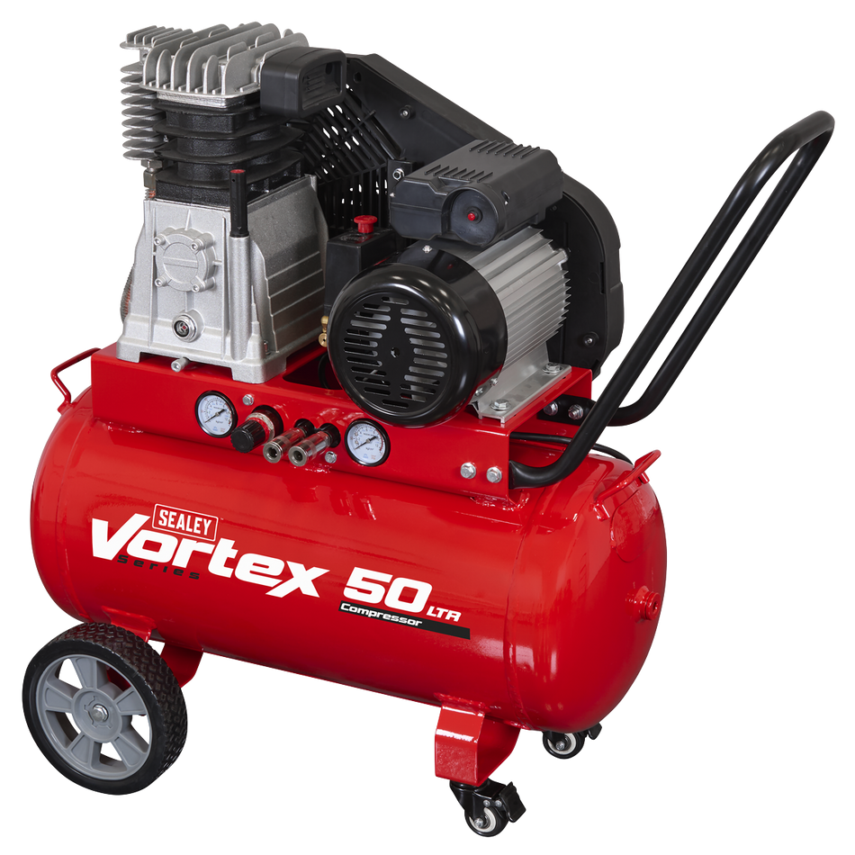 SAC1503B 50L Belt Drive Air Compressor with Cast Cylinders & Wheels 3.5hp