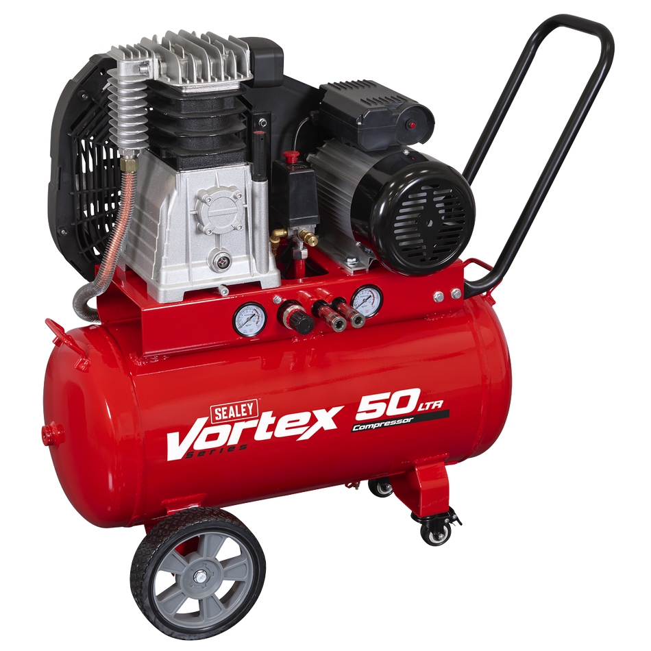 SAC1503B 50L Belt Drive Air Compressor with Cast Cylinders & Wheels 3.5hp