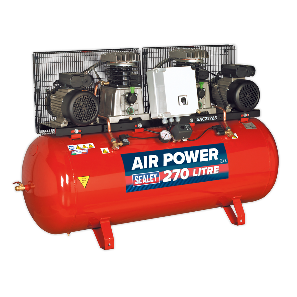 SAC2276B 270L Belt Drive Air Compressor with Cast Cylinders 2 x 3hp