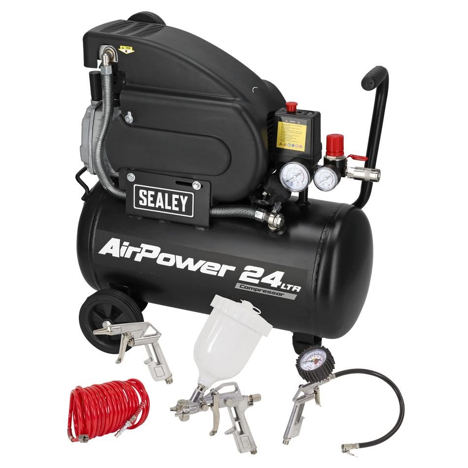 SAC2420APK 24L Direct Drive Air Compressor 2hp with 4pc Air Accessory Kit