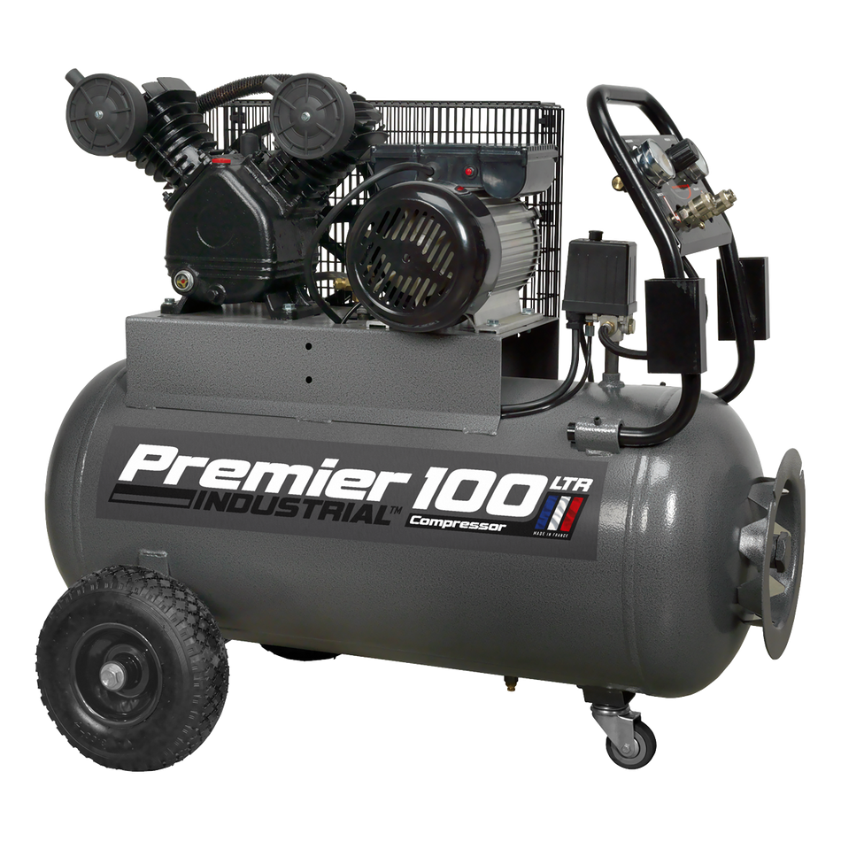 SAC3103B Premier 100L Belt Drive Air Compressor with Front Control Panel 3hp