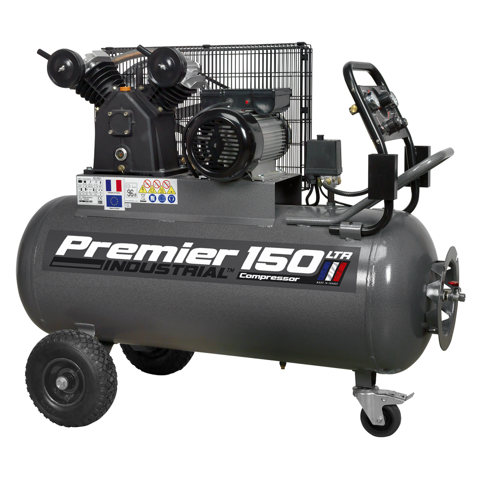 SAC3153B Premier 150L Belt Drive Air Compressor with Front Control Panel 3hp