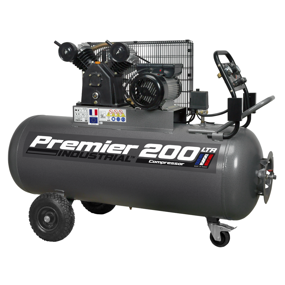 SAC3203B Premier 200L Belt Drive Air Compressor with Front Control Panel 3hp