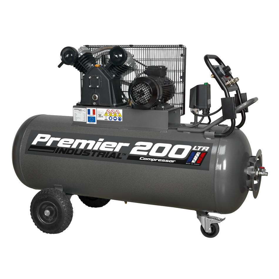 SAC3203B3PH Premier 200L Belt Drive Air Compressor with Front Control Panel