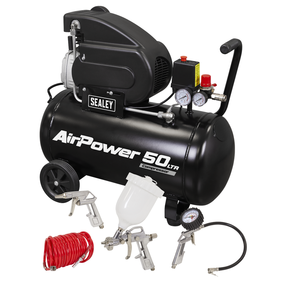 SAC5020APK 50L Direct Drive Air Compressor 2hp with 4pc Air Accessory Kit