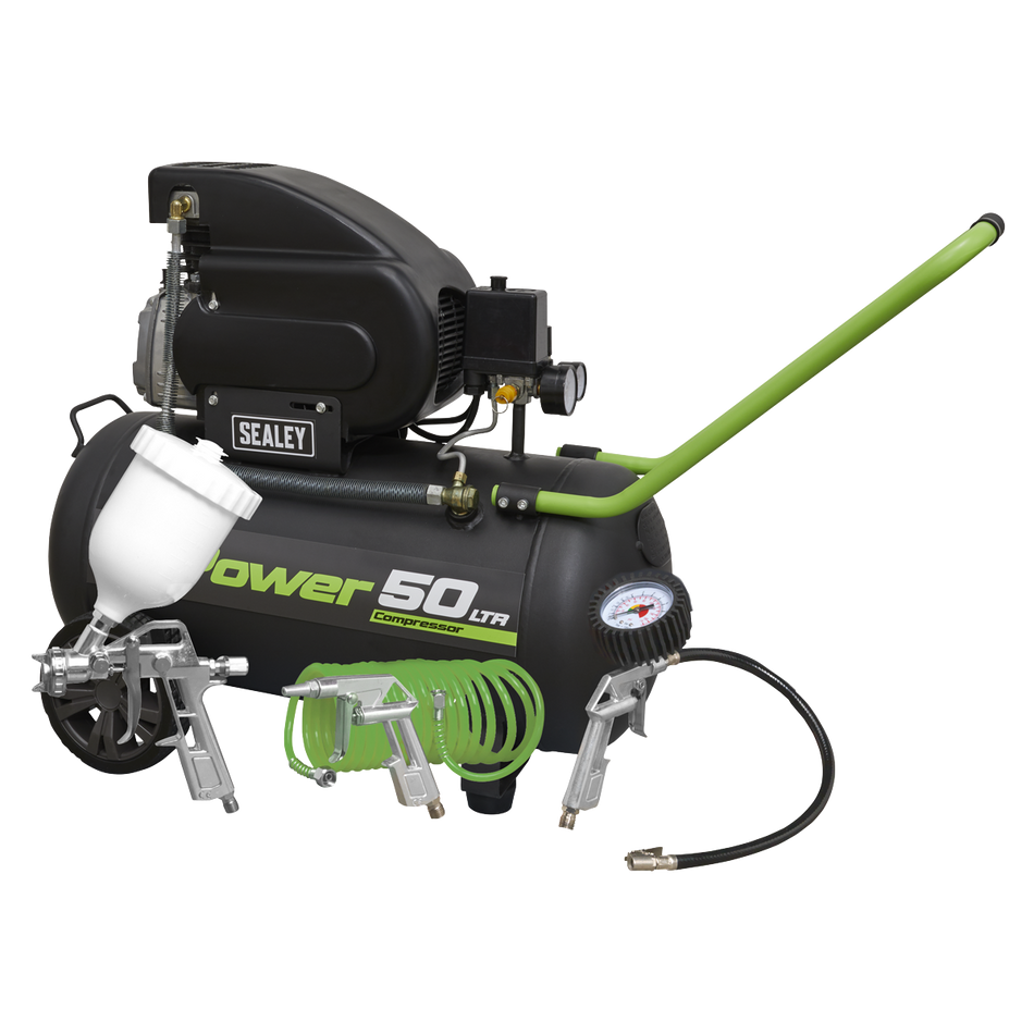 SAC5020EPK 50L Direct Drive Air Compressor 2hp with 4pc Air Accessory Kit