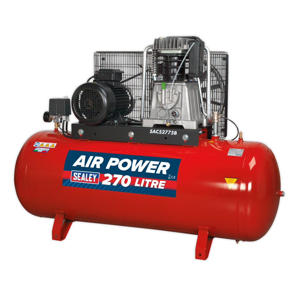 SAC52775B 270L Belt Drive Air Compressor with Cast Cylinders 7.5hp 2-Stage