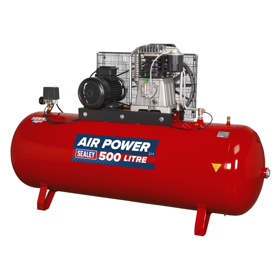 SAC55075B 500L Belt Drive Air Compressor with Cast Cylinders 7.5hp 2-Stage