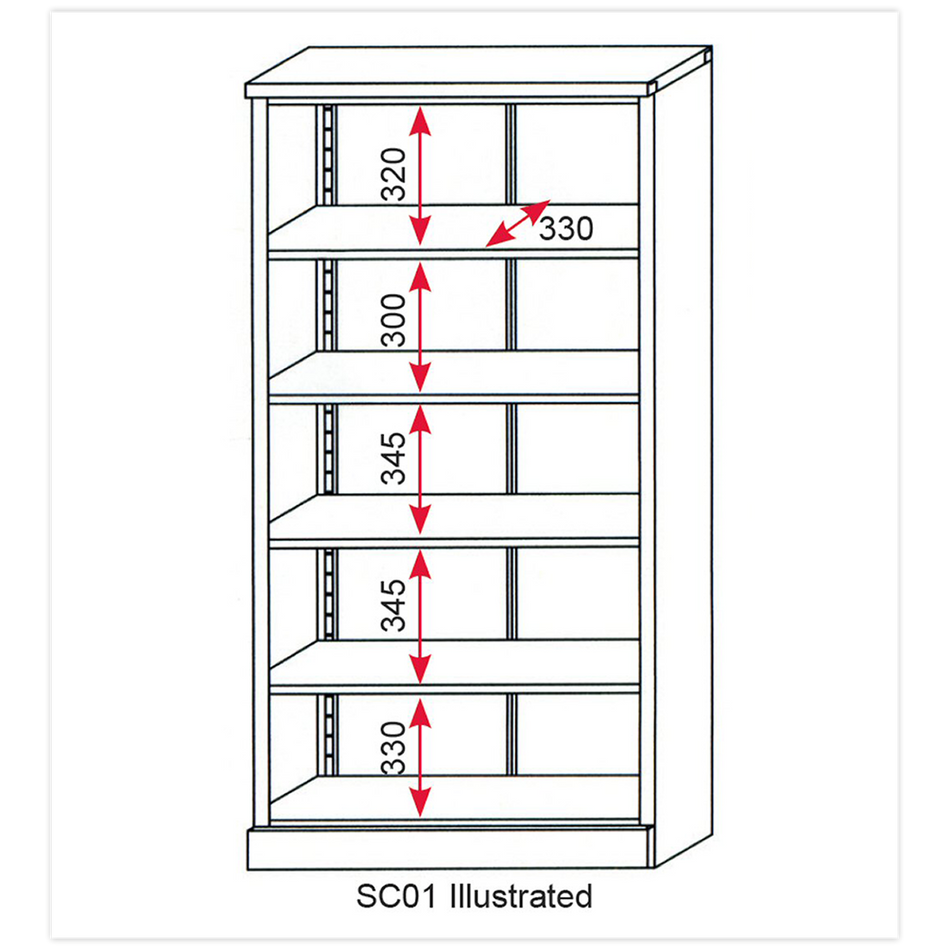 SC01 Floor Cabinet 4 Shelf 2 Door