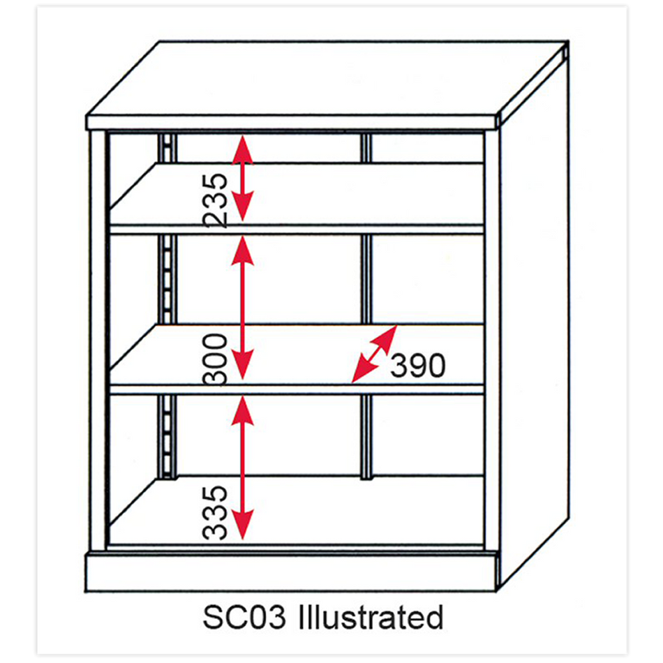 SC03 Floor Cabinet 2 Shelf 2 Door