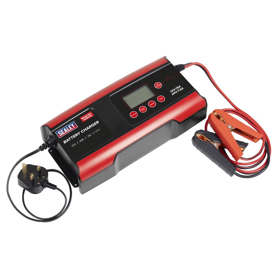 SCBC15 12/24V Compact Smart Battery Charger & Maintainer 15A