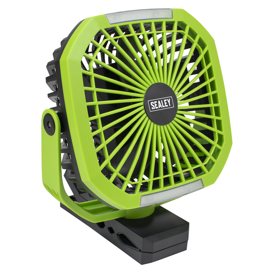 SCF8WL 4-Speed Portable Clip Fan with Worklight 8"