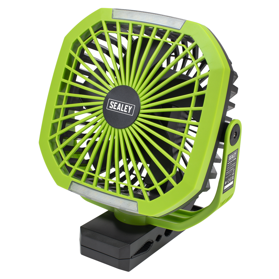 SCF8WL 4-Speed Portable Clip Fan with Worklight 8"